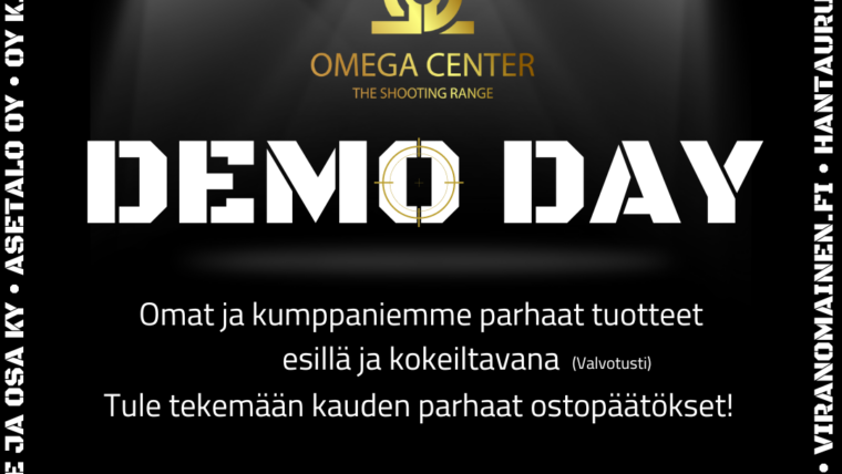 Omega Shooting Center DemoDay 27.4.2024 ampumaradalla- Parhaat tuotteet esillä ja kokeiltavana